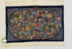 گل و مرغ احسان زمینه سرمه ای